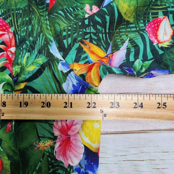 Pedialyte Tropical Print Button-Up Shirt Short Sleeve Cotton & Rayon Large - Picture 9 of 10